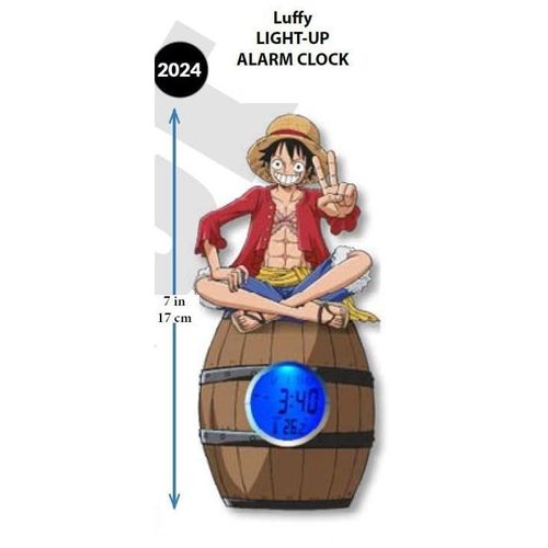 One Piece - Luffy Sur Tonneau - Réveil Lumineux Led - 17 Cm