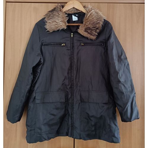Veste Coupe Vent Marron Col Fausse Fourrure. Taille 46 / 48
