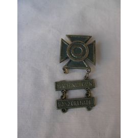 Ww2 Us Médaille Américaine "Sertling" Tir Mitrailleuse Et Grenade A Main Machine Gun Hand Grenade