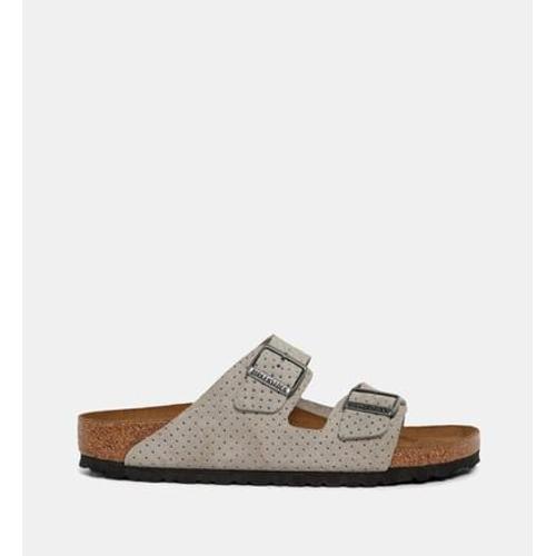 Birkenstock Sandalestroites Arizona Bs Suède Perforé Gris