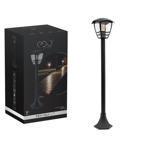 Lampadaire Imma Edo Garden Line - Noir - Aluminium - Ip44 - E27 - 175x175xh995