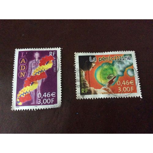 Lot De 2 Timbres Santé, France, Année 2001.