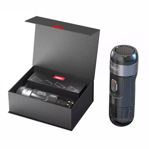 HiBREW H4A 80W Machine à café portable avec boîte-cadeau, extraction DC 12 V 15 bars, cafetière à capsules multiples 3 en 1 chaud/froid
