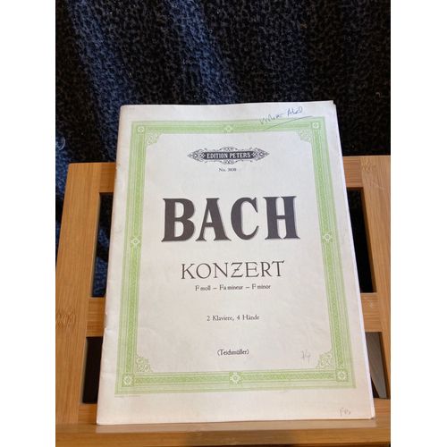 Bach Concerto Clavier En Fa Mineur Partition Deux Pianos Teichmuller Peters 3830