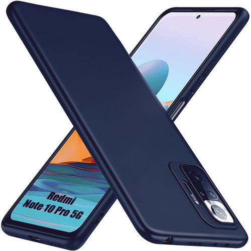 Coque Silicone Pour Redmi Note 10 Pro 5g - Protection Antichoc Slim Léger Bleu Marine