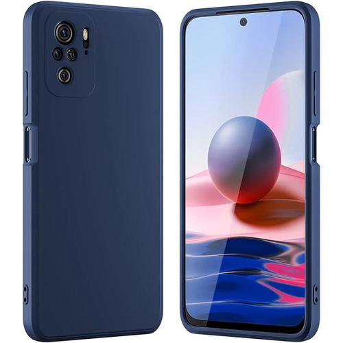 Coque Silicone Pour Redmi Note 10, Silicone Souple Flexible Antichoc - Bleu Marine