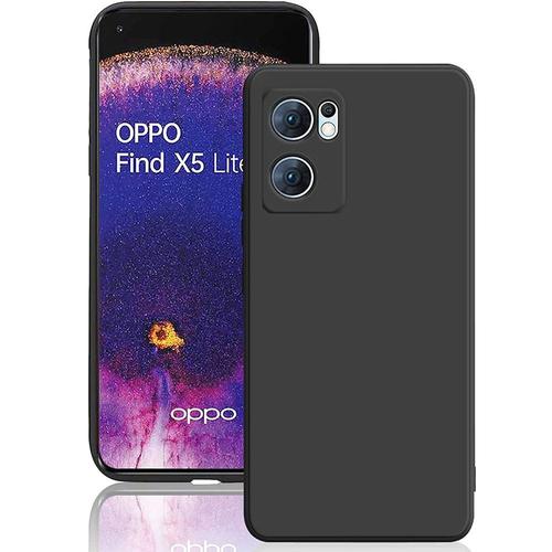 Coque Silicone Pour Oppo Find X5 Lite Protection Antichoc Ultra Slim Noir