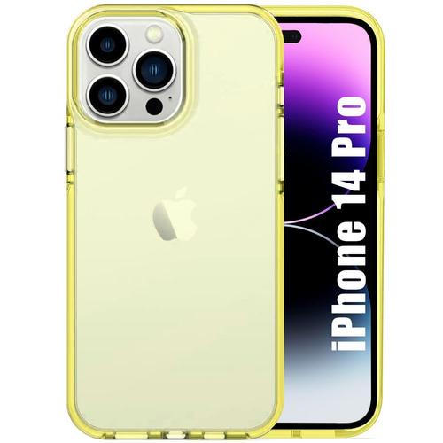 Coque Silicone Pour Iphone 14 Pro Jaune Clair Antichoc Anti-Rayures