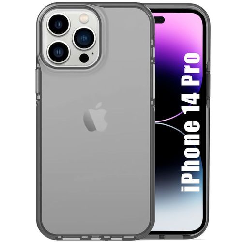 Coque Silicone Pour Iphone 14 Pro Souple Protection Antichoc Semi-Transparent Gris