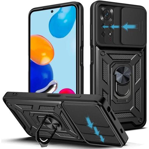 Coque Pour Redmi Note 11 Pro Noir Anti-Rayures Anneau Arrière Antichoc Dure Rigide