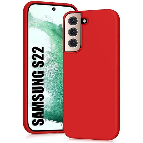 Coque Silicone Pour Samsung S22 - Souple Haute Résistance Ultra Slim Léger - Rouge