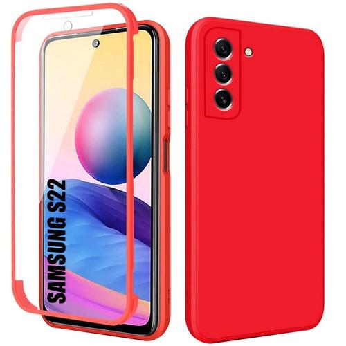 Coque Pour Samsung S22 Rouge Protection Intégrale Antichoc Anti-Rayures