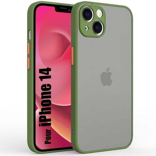 Coque Pour Iphone 14 Protection Ultra Fin Silicone Pc Mat - Kaki