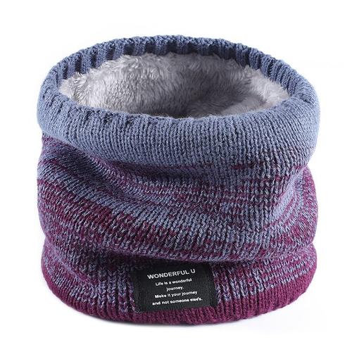 Couleur Denim Bleu Rose Écharpe De Cou Tricotée Unisexe, Chaude Et Dégradée De Couleur, Pour L'extérieur, Hiver Et Automne, Bandana Solide En Polaire Pour Hommes Et Femmes