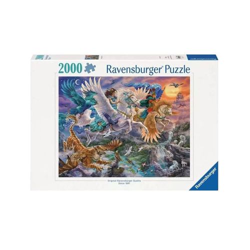 Original Ravensburger Quality Puzzle Sur Pégase Dans Les Airs (2000 P