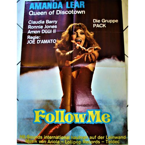 Amanda Lear - Follow Me - Quen Of Discotown - De Joe D' Amato - Affiche Originale Cinéma - 60 X 84 - 1979 -