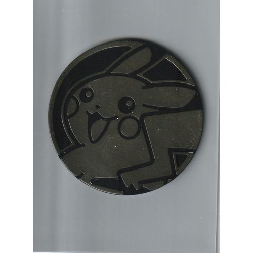 Jeton Pikachu - Noir Et Or - 5 Cm De Diametre -