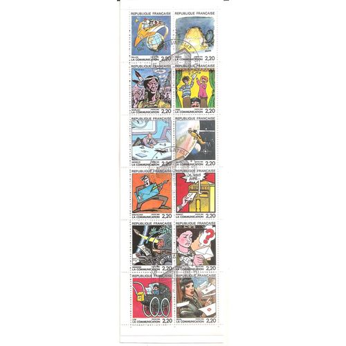 Planche De Timbres De Collection Française Série Bc 2515 (1988) Carnet La Communication Oblitération De Complaisance (Cote 10euros France)