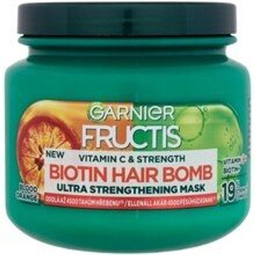 Garnier - Fructis Vitamin & Strength Biotin Hair Bomb Mask - Posilující Maska Pro Slabé Vlasy Náchylné K Vypadávání 320ml 