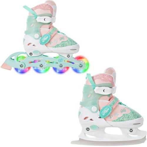 Roller En Ligne Mireia Du 27 Au 30 + Patin A Glace Enfant Mixte Taille Ajustable Vert Raven