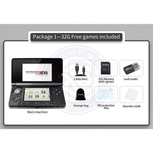 Package 1 - Console Nintendo 3ds Avec Petit Écran, Console De Jeu Portable Originale, Jeux Gratuits, Rose Fille, 3.5 Pouces