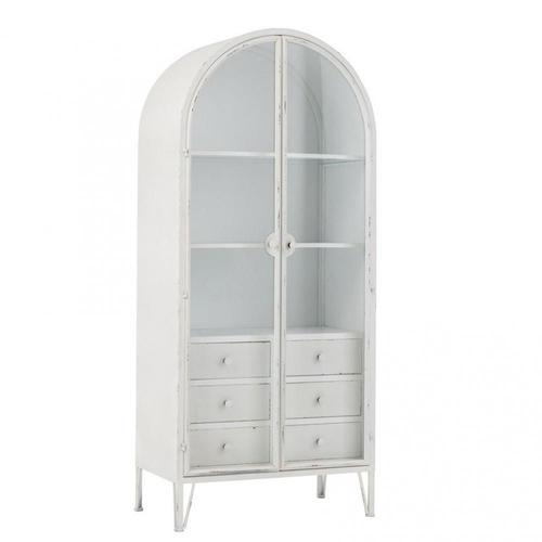 Armoire Demi-Cercle Akibe Métal Blanc 2 Portes