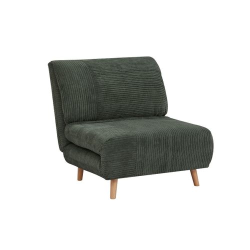 Fauteuil Convertible En Velours Côtelé Palula - Vert Foncé