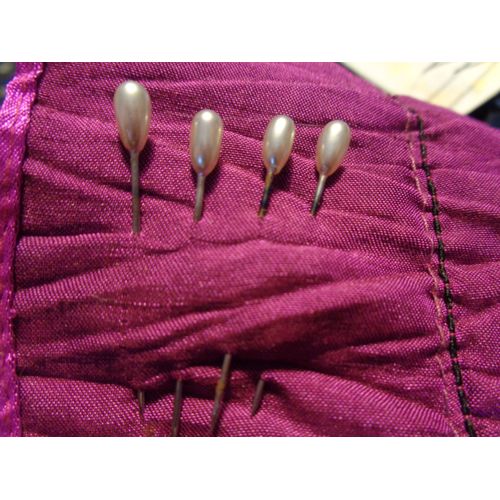 Lot De 4 Epingles À Chapeau Anciennes Perles Ovales Nacrées