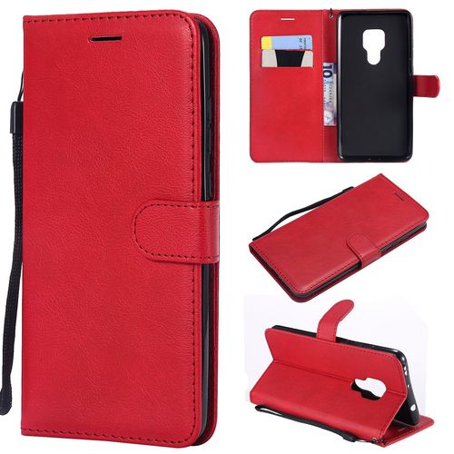 Coque Pour Huawei Mate 20,Portefeuille Etui Housse En Cuir Protection Avec Porte Cartes,Antichoc Etui A Rabat Pochette Pour Huawei Mate 20,Rouge