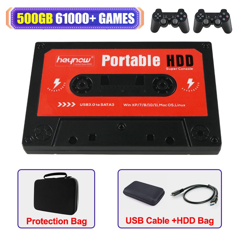 500 Avec Contrôleur - Batocera Portable Hdd 2t 72000 + Jeux 80 + Émulateurs Plug And Play Pour Ps3/Ps2/Ps1/Wii/Wiiu/Ss/N64/Snes Pour Pc/Gk3v/Gk Mini