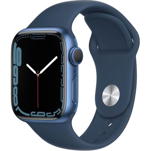 Apple Watch Series 7 (Gps) - Boitier 41 Mm Aluminium Bleu Avec Bracelet Sport Bleu