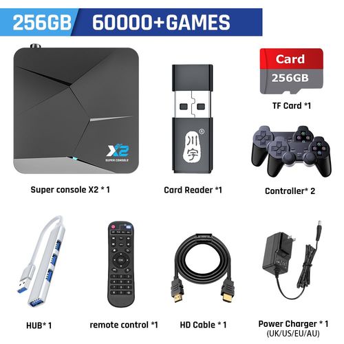 X2-256g-706w-2 - Console De Jeu Vidéo Rétro Super X2, Plus De 60000 Jeux, Macloser, Sega Saturn, Dc, Arcade, Consoles, Sortie Hd 4k