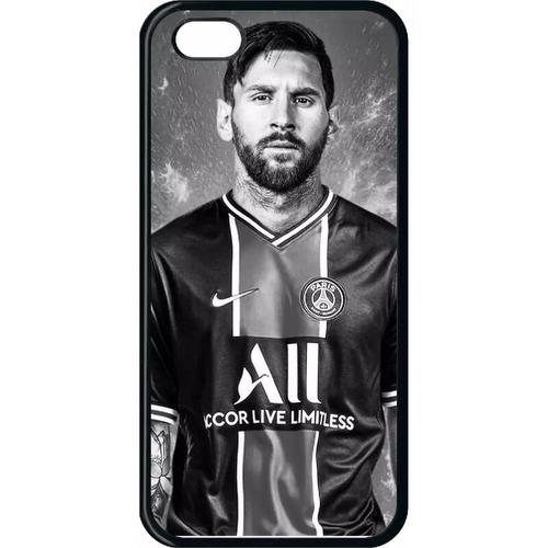 Coque Iphone 5c - Messi Psg Monochrome - Noir