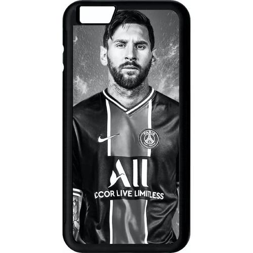 Coque Iphone 6+ - Messi Psg Monochrome - Noir