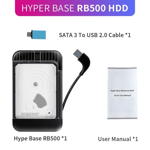 Rb500 - Disque Dur Externe 500 Go Pour Pc, Jeu Rétro 63000 Intégré, Disque Dur Portable Pour Ps3, Ps2, Ps1, Sega Saturn, N64 Pour Windows