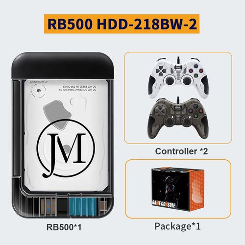 Rb500 Hdd-218bw-2 - Disque Dur Externe Portable 500 Go Pour Système Retrobat, Plug & Play, 64000 Jeux Inclus, Compatible Avec Ps3, Ps2, Psp, Wii, Mame, Sega