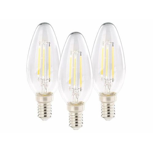 3 Ampoules Bougies Led E14 - 4 W - 470 Lm - Blanc Chaud