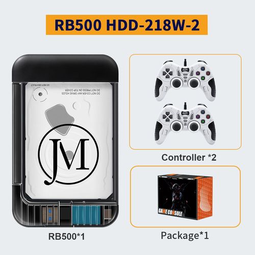 Rb500 Hdd-218w-2 - Disque Dur Externe Portable 500 Go Pour Système Retrobat, Plug & Play, 64000 Jeux Inclus, Compatible Avec Ps3, Ps2, Psp, Wii, Mame, Sega