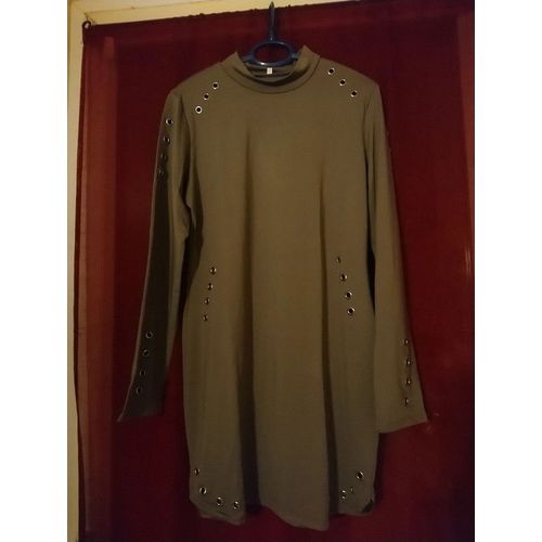 Robe Grise À Rivets Argent Esprit Rock T42
