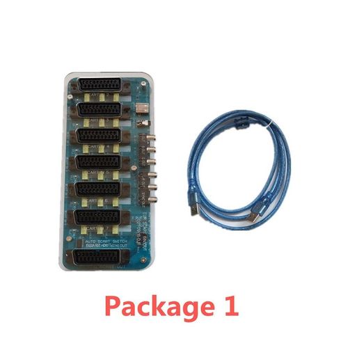 Distributeur Scart Eur À Coque En Acrylique, 6 Entrées 1 Sortie, Convertisseur Vidéo Automatique Rgbs, Pour Md/Sfc/Ps123/Ss/Dc/Xbox