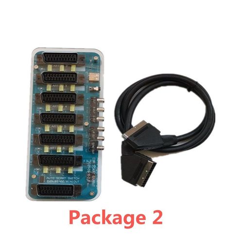 Distributeur Scart Eur À Coque En Acrylique, 6 Entrées 1 Sortie, Convertisseur Vidéo Automatique Rgbs, Pour Md/Sfc/Ps123/Ss/Dc/Xbox