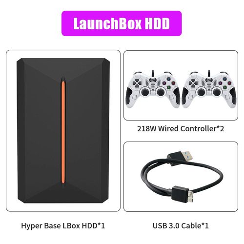 Lbox 500 Go-218w-2 - Plus De 3760 Jeux 3d/Aaa Pour Ps4/Ps3/Ps2/Switch/Wii/Wprospects U/N64/Dc, Disque Dur De Jeu Externe Portable De 500 Go Pour Pc Windows