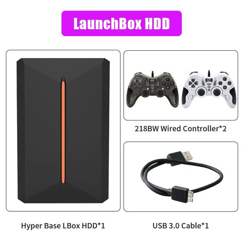 Lbox 500 Go-218bw - Plus De 3760 Jeux 3d/Aaa Pour Ps4/Ps3/Ps2/Switch/Wii/Wprospects U/N64/Dc, Disque Dur De Jeu Externe Portable De 500 Go Pour Pc Windows