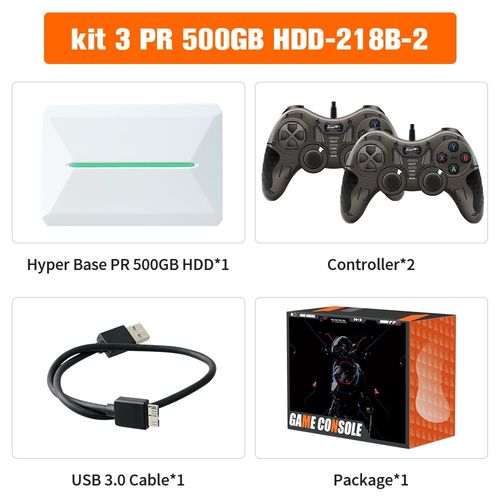 Pr 500g Hdd-218b-2 - Console De Jeux Vidéo Hdd Retrobat Et Playnite, 500 Go, 38200 + Jeux Rétro Aaa, Ps3, Ps2, Psp, Switch, Wii, Wiiu, Pc, Ordinateur Portable