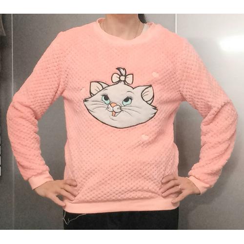 Pull Polaire Rose Fluo Marie Les Aristochats Disney 38 - 40 Sweat Manches Longues Chaud Pyjama