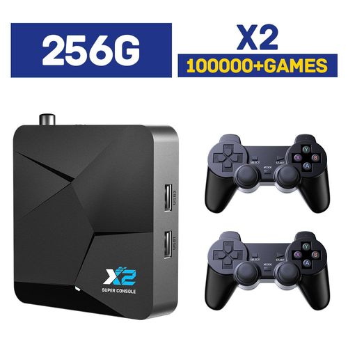 256g - Super Console De Jeu X2 100000, Console De Jeu Rétro, Prise En Charge De Sega Saturn, Dc, Macloser, Cadeau Pour Enfant, Smart Tv Box Avec Manettes De Jeu