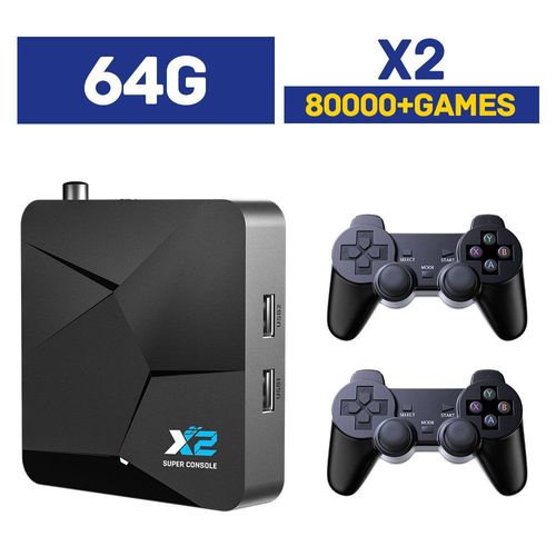 64g - Super Console De Jeu X2 100000, Console De Jeu Rétro, Prise En Charge De Sega Saturn, Dc, Macloser, Cadeau Pour Enfant, Smart Tv Box Avec Manettes De Jeu