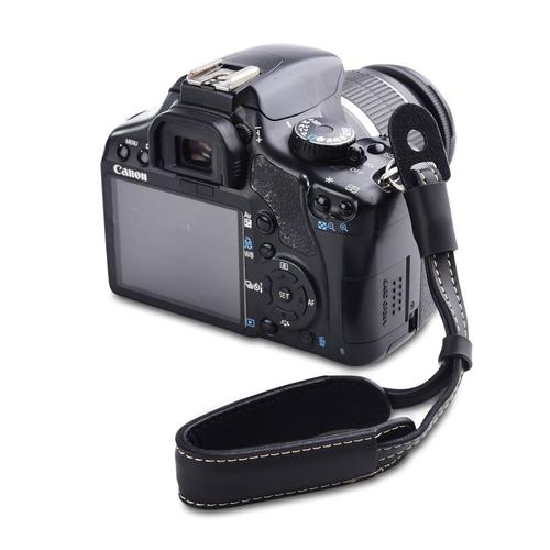 Noir - Dragonne pour appareil photo en cuir PU, Double couche Flexible, pour Sony Alpha a6500 a6000 a5100 a5000 A7R A7 A7S A7II 3 A7M3 A7RM3