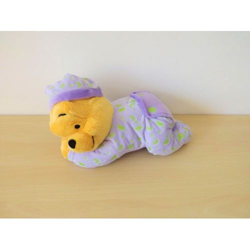 Doudou Peluche Winnie Pyjama Violet Phosphorescent Disney