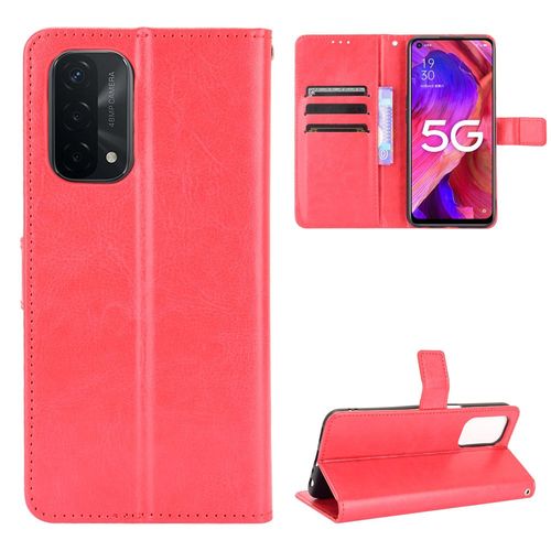 Coque Oppo A54 5g,Etui Pour Oppo A54 5g,Coque En Cuir Pour Oppo A54 5g,Etui Portefeuille 3 Emplacements Pour Cartes,1 Money Pocket,Convient A Coque La Oppo A54 5g,Rouge